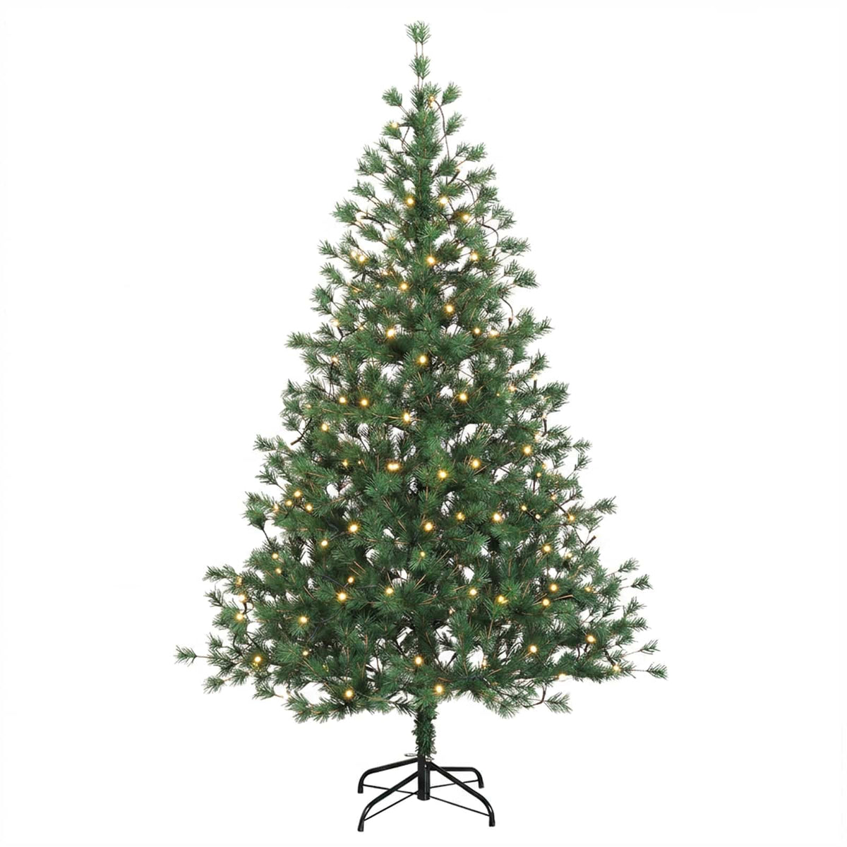 Artificial Christmas Tree with Bauble 300 LEDs Height 210 cm with LEDs