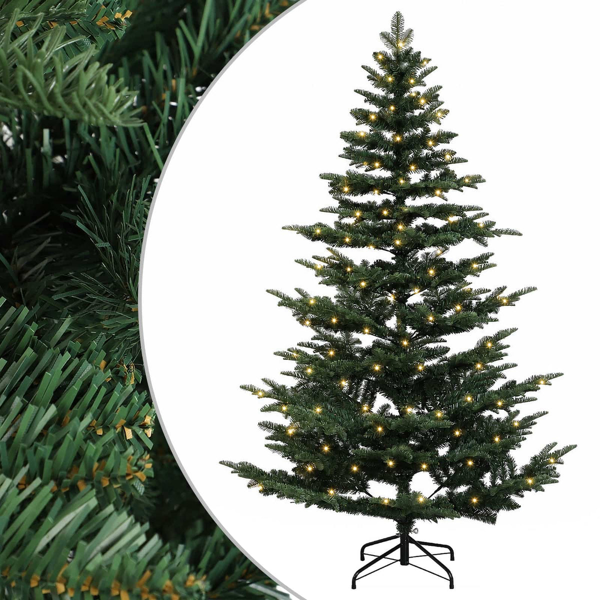 Artificial Christmas Tree Bauble LEDs Green Height