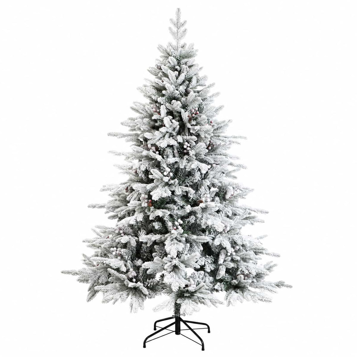 Artificial Christmas Tree with Bauble 300 LEDs Green and White 180 cm with LEDs