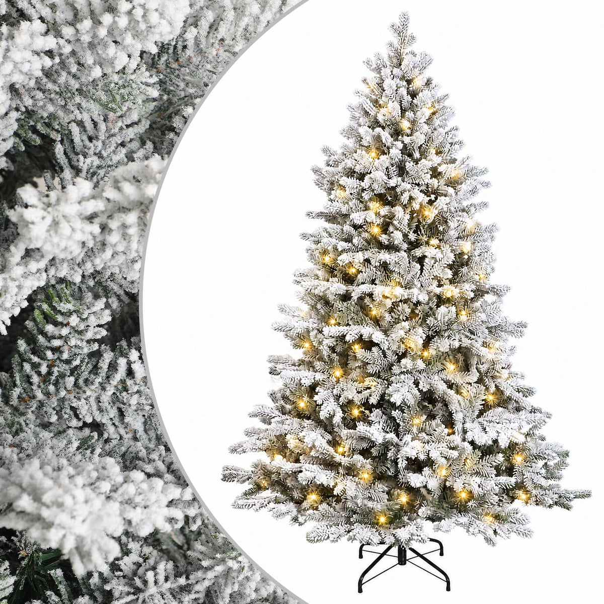 vidaXL Artificial Hinged Christmas Tree 240 cm 300 LEDs Warm White 2