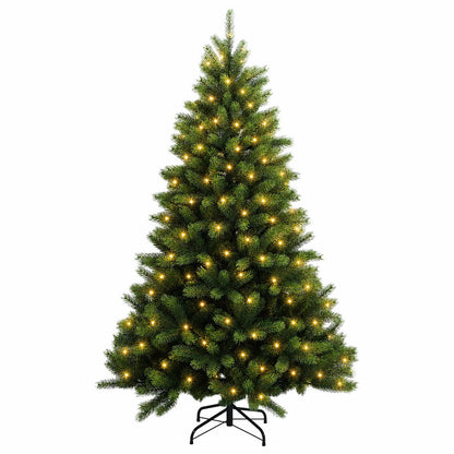 vidaXL Artificial Hinged Christmas Tree 210 cm 300 LEDs Warm White 4
