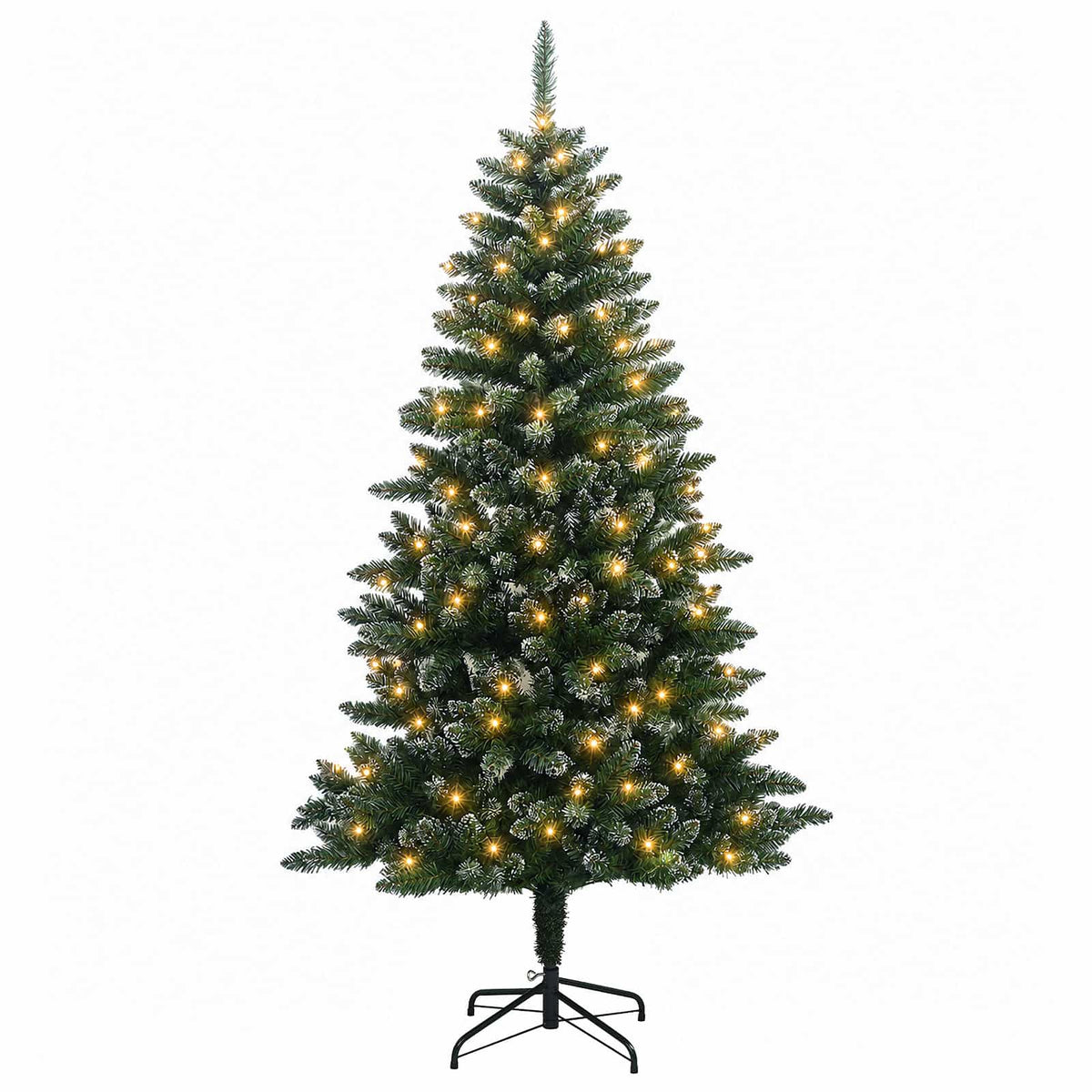 vidaXL Artificial Hinged Christmas Tree 210 cm 300 LEDs Warm White 4