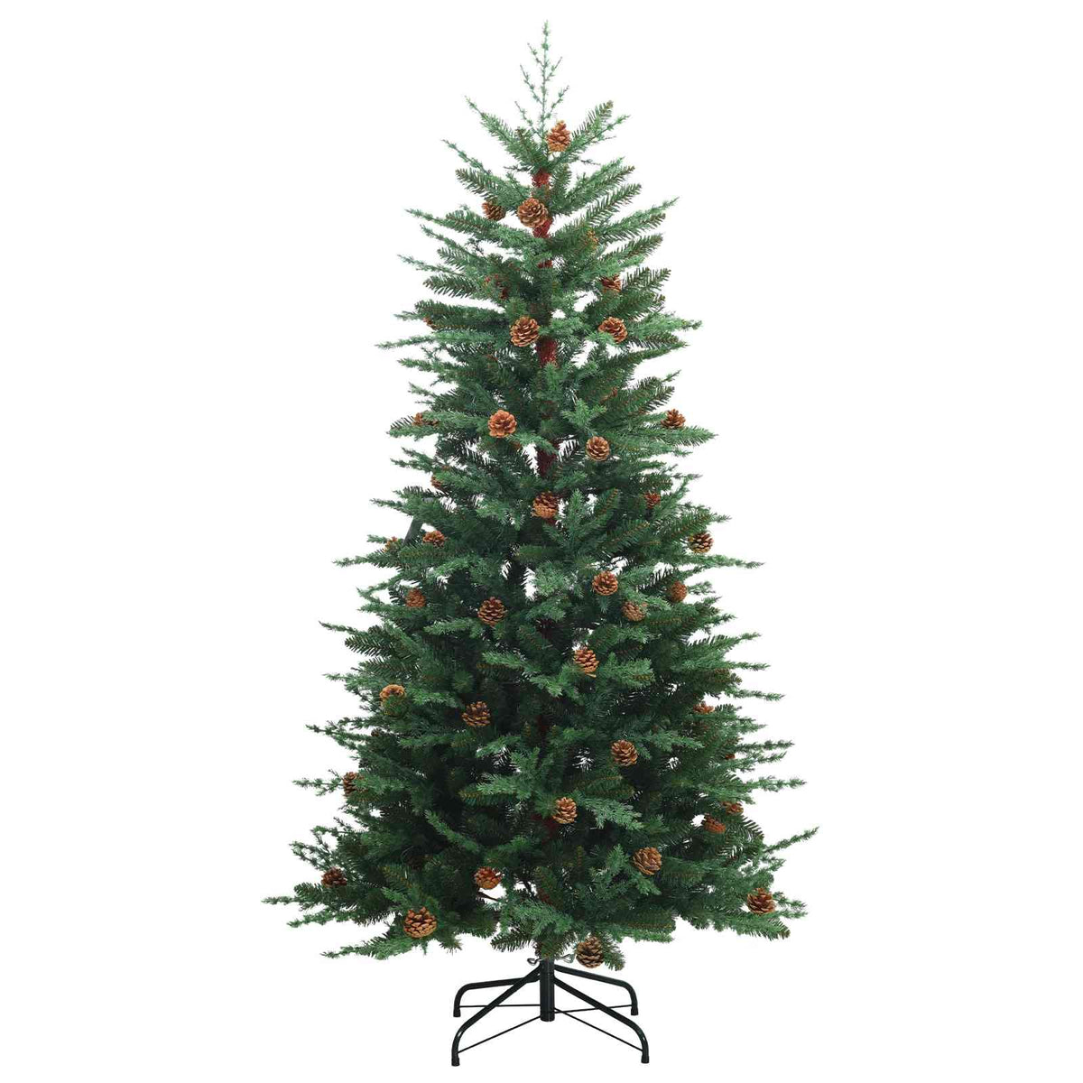 Artificial Hinged Christmas Tree 150 LEDs Warm White Green 180 cm with LEDs