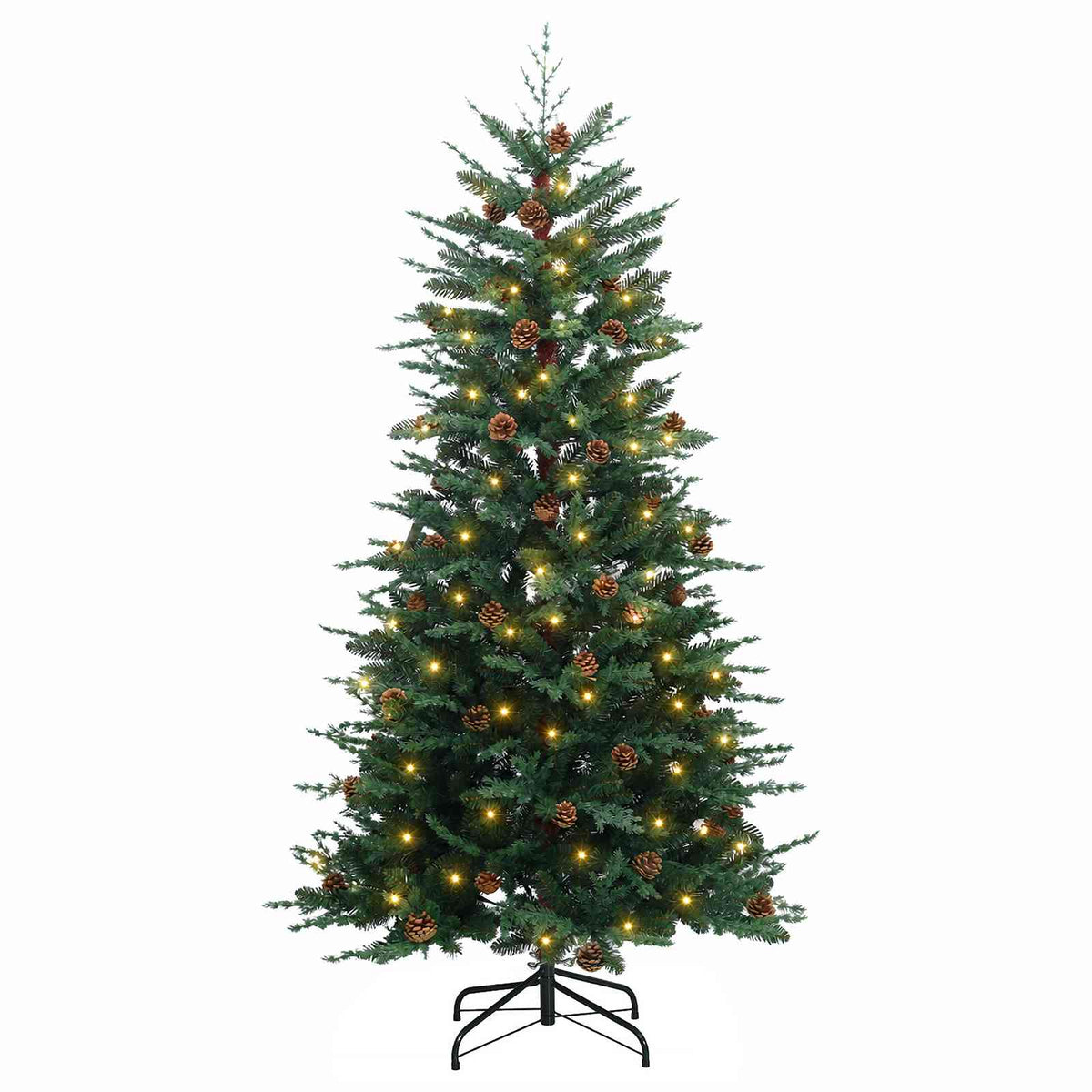 vidaXL Artificial Hinged Christmas Tree 240 cm 300 LEDs Warm White 4