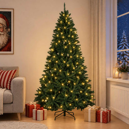 Artificial Christmas Tree Bauble Dark Green LEDs
