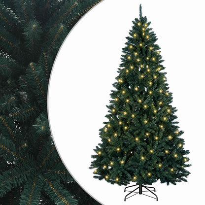 Artificial Christmas Tree with Bauble 210 cm Dark Green Ø 106 x 210 cm with 300 LEDs