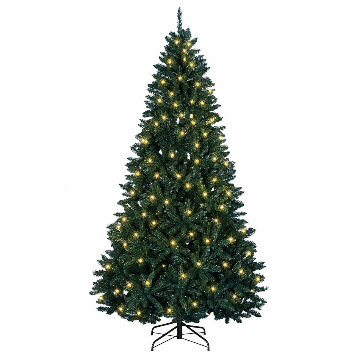 Artificial Christmas Tree with Bauble 210 cm Dark Green Ø 106 x 210 cm with 300 LEDs