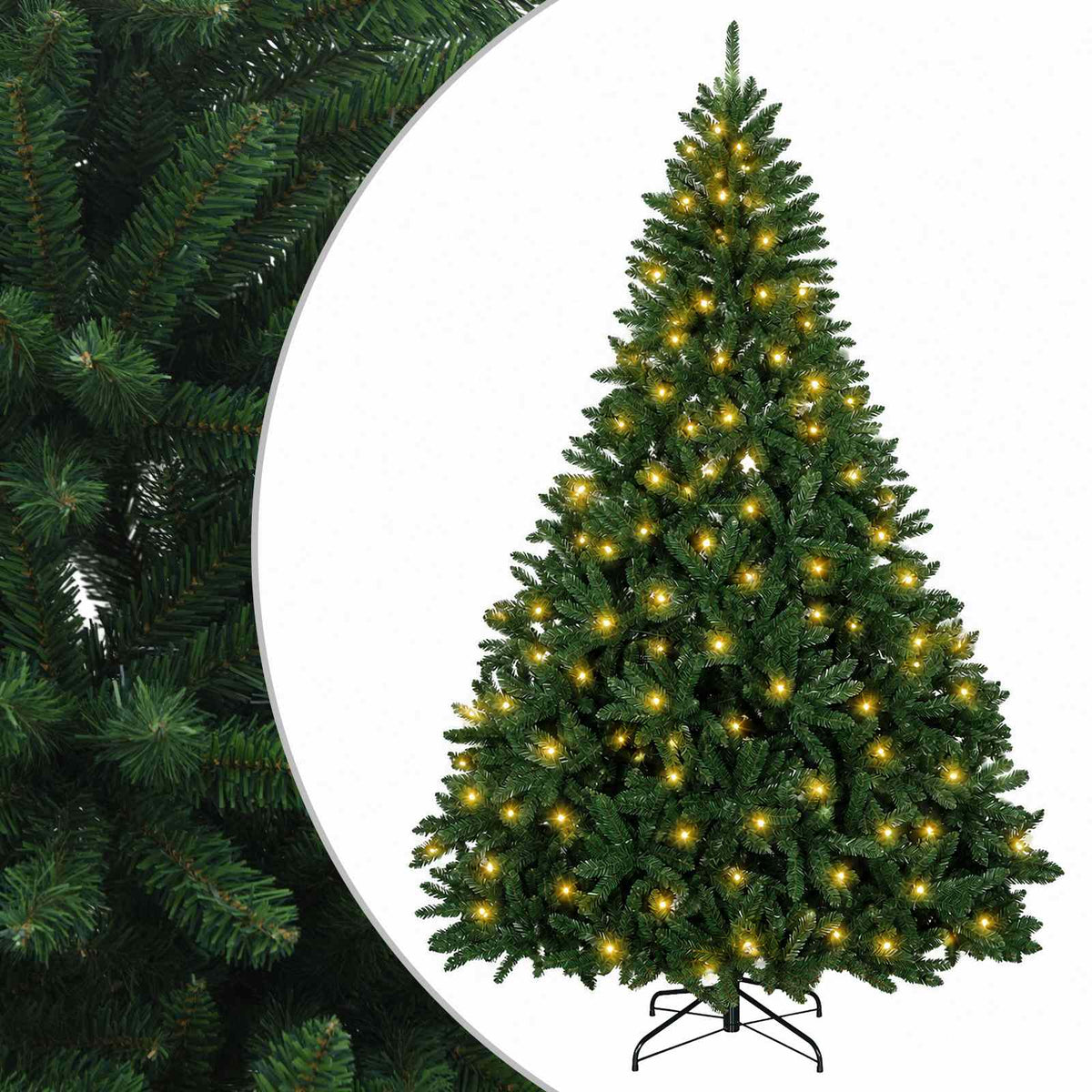 Artificial Christmas Tree Mid-green with Bauble 180 cm 300 LEDs Medium Green Ø 117 x 180 cm with 300 LEDs