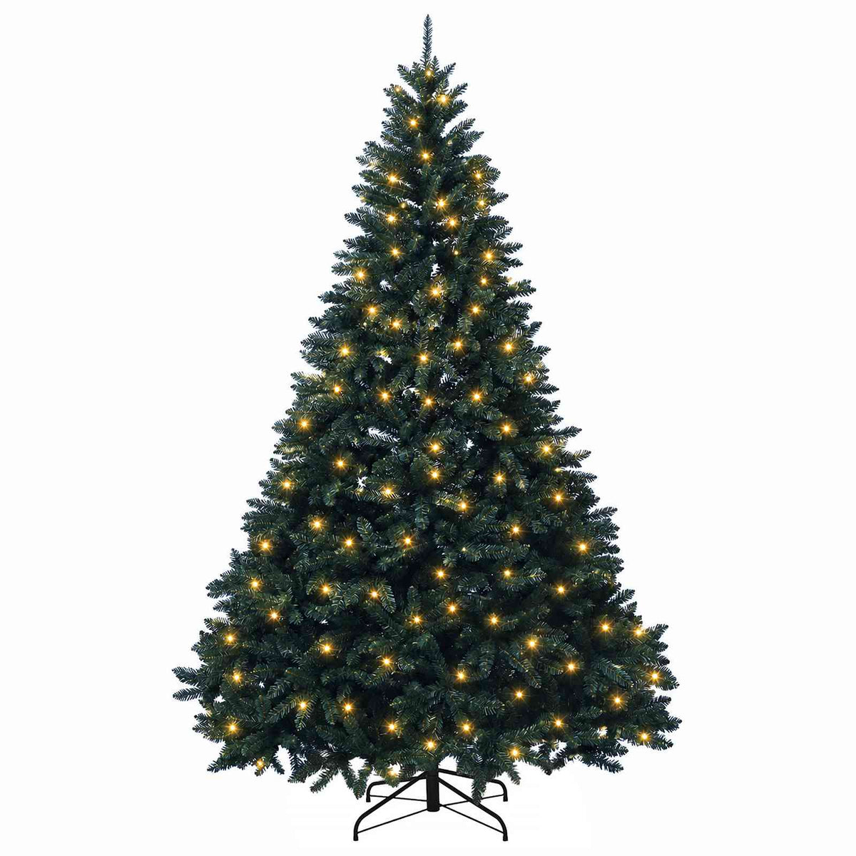 Artificial Christmas Tree with Bauble 240 cm Dark Green Ø 156 x 240 cm with 300 LEDs