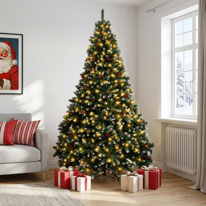 Artificial Christmas Tree Green with Bauble 300 cm 600 LEDs Green with frosted tips Ø 177 x 300 cm with 300 LEDs