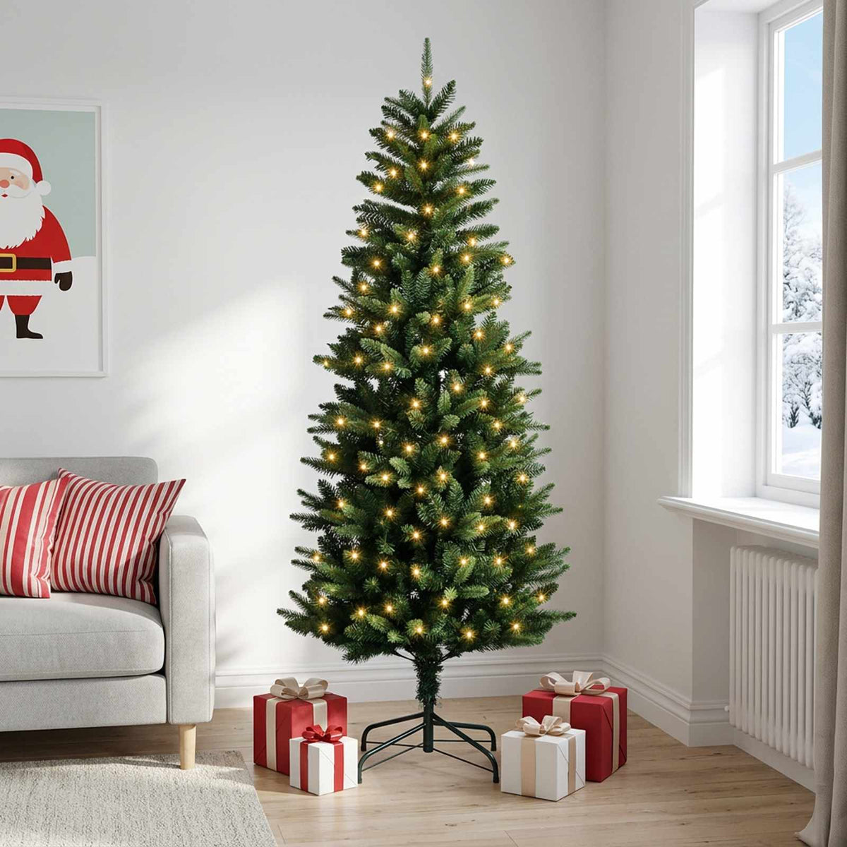 Artificial Christmas Tree Bauble LEDs Green