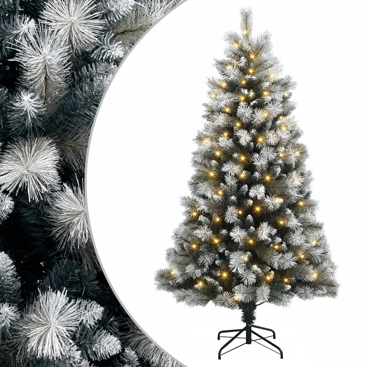 Artificial Hinged Christmas Tree with Baubles 150 LEDs 180 cm with LEDs