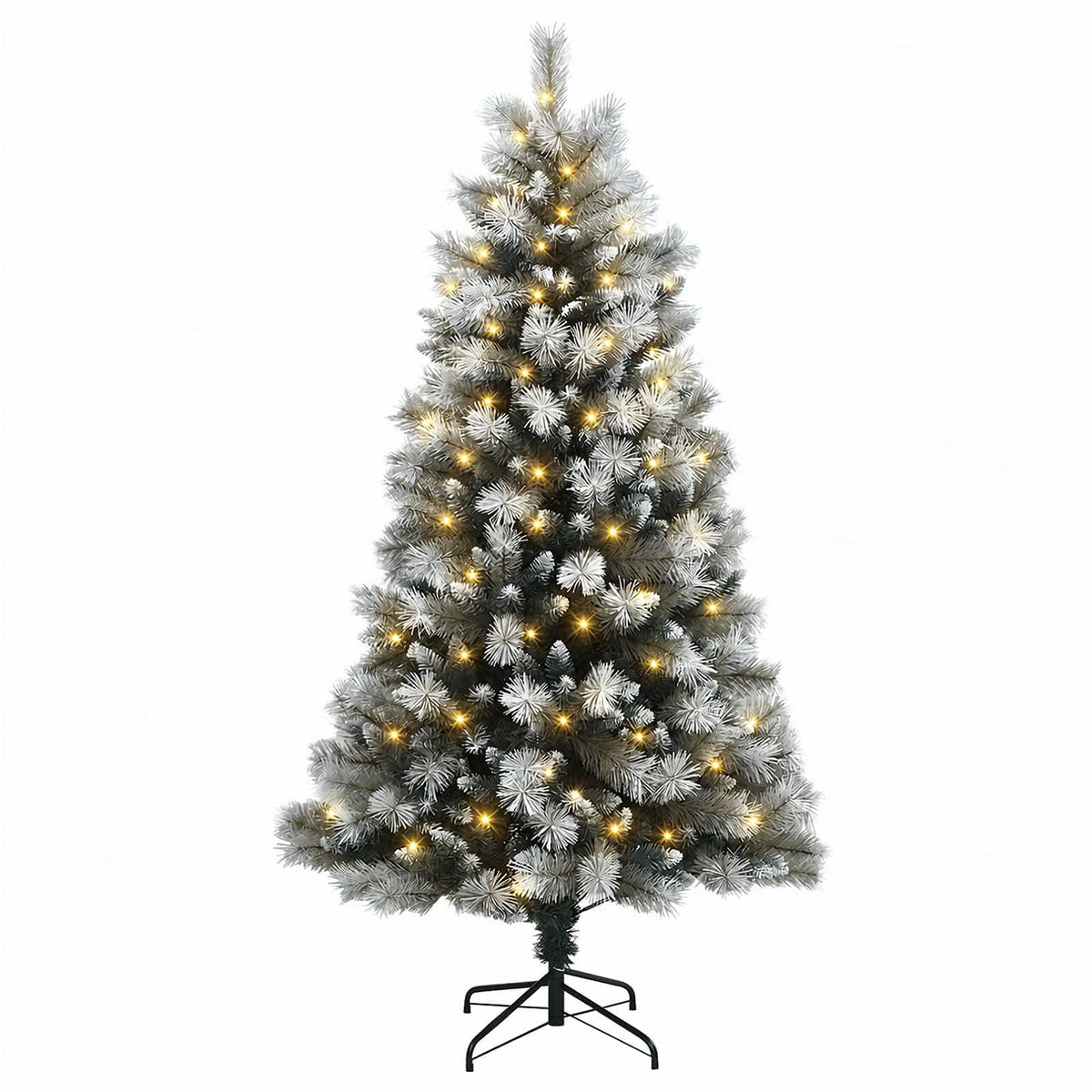 Artificial Hinged Christmas Tree with Baubles 150 LEDs 180 cm with LEDs
