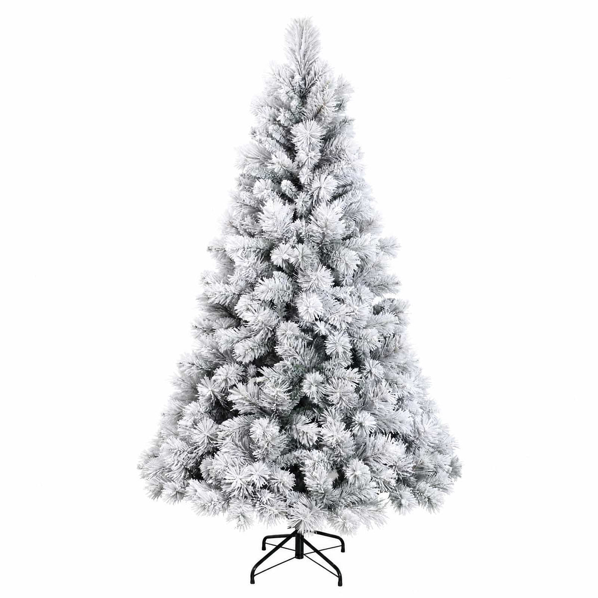 Artificial Christmas Tree with Bauble 300 LEDs Green and White 180 cm with LEDs & black balls