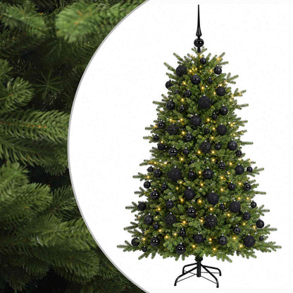 Artificial Christmas Tree with Bauble 300 LEDs 240 cm with LEDs & black balls
