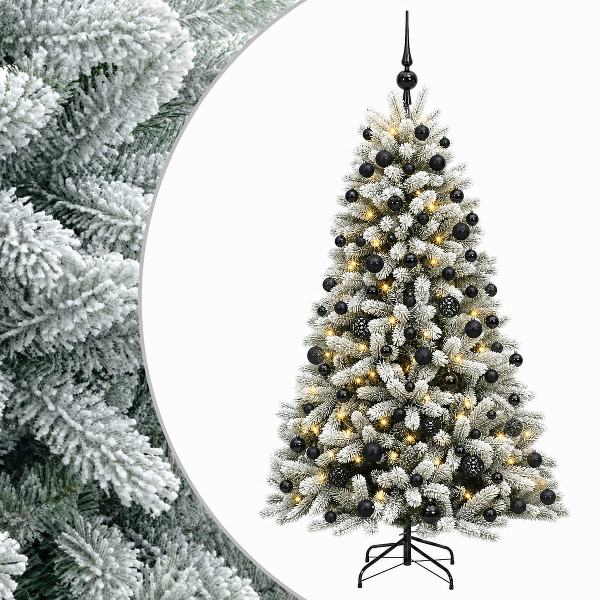 vidaXL Artificial Christmas Tree with Bauble 180 cm 300 LEDs 2