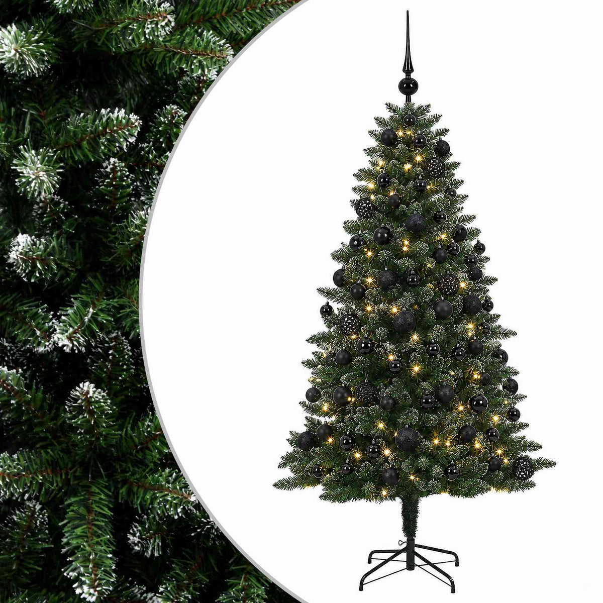 vidaXL Artificial Christmas Tree with Bauble 210 cm 300 LEDs 2