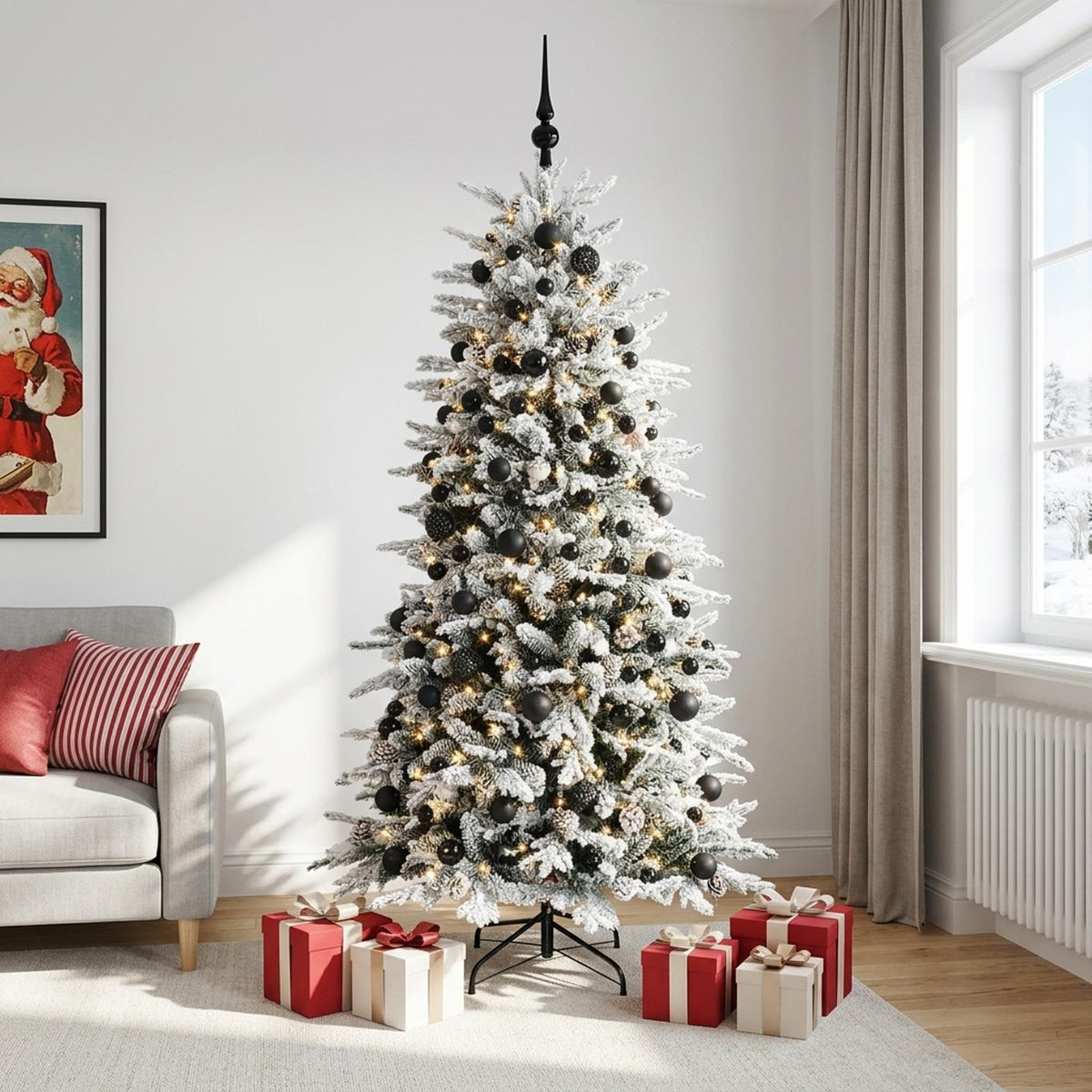 vidaXL Artificial Christmas Tree with Bauble 240 cm 300 LEDs 3