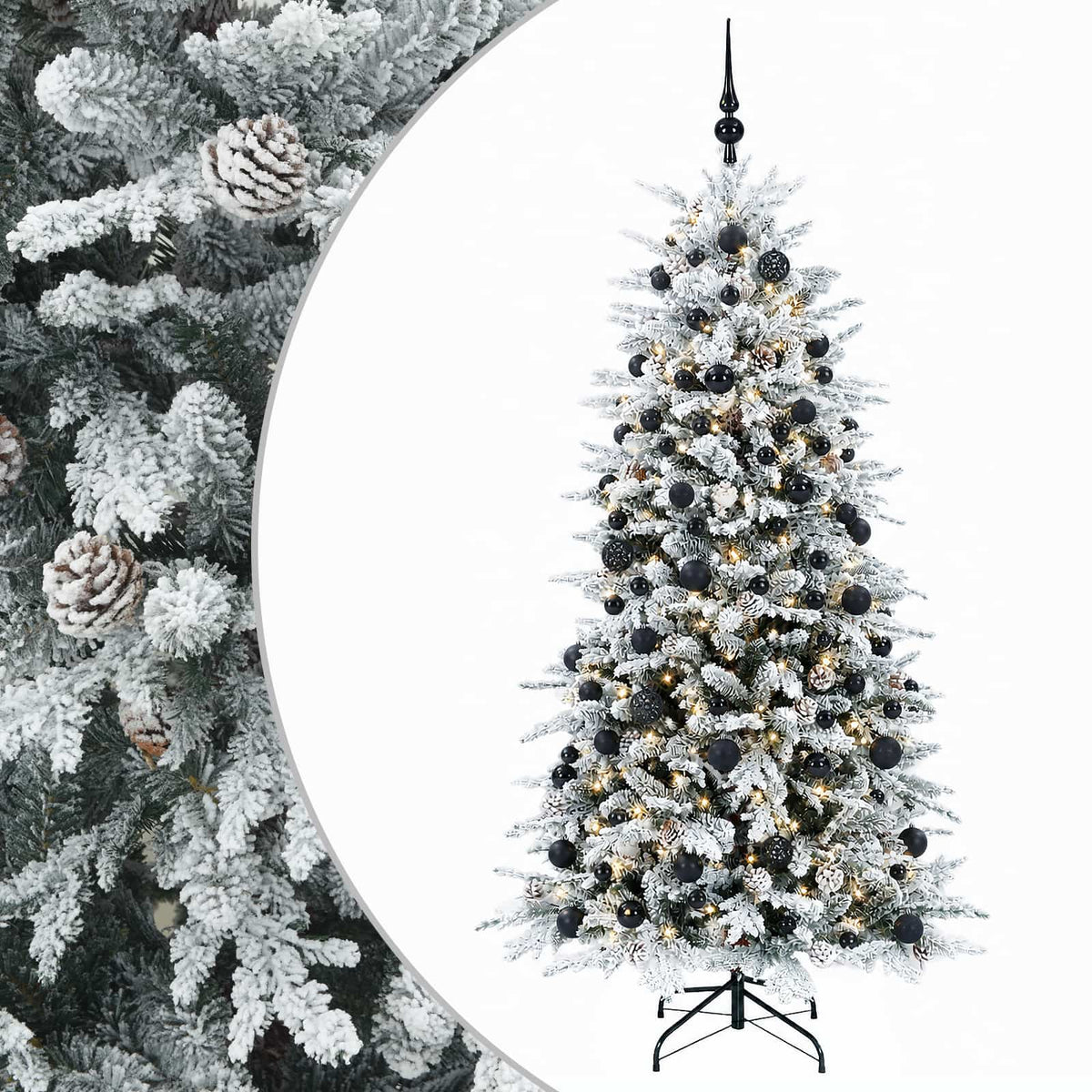 vidaXL Artificial Christmas Tree with Bauble 240 cm 300 LEDs 2
