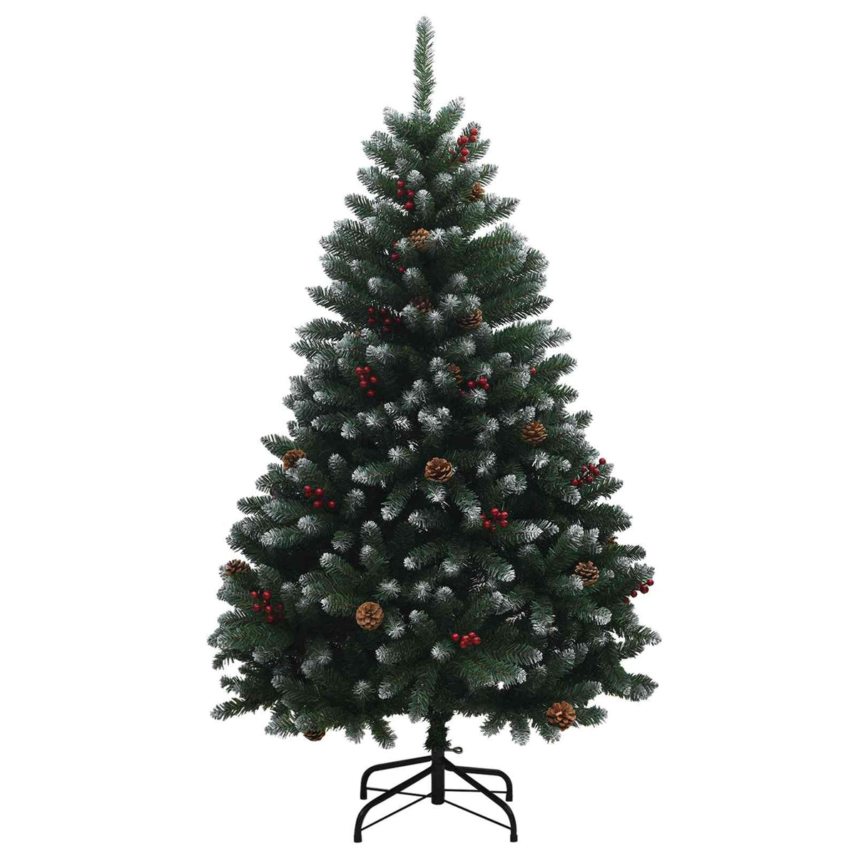 Artificial Christmas Tree Green with Bauble 180 cm 300 LEDs Green with Frosted Tips Ø 90 x 180 cm with 300 LEDs&black balls