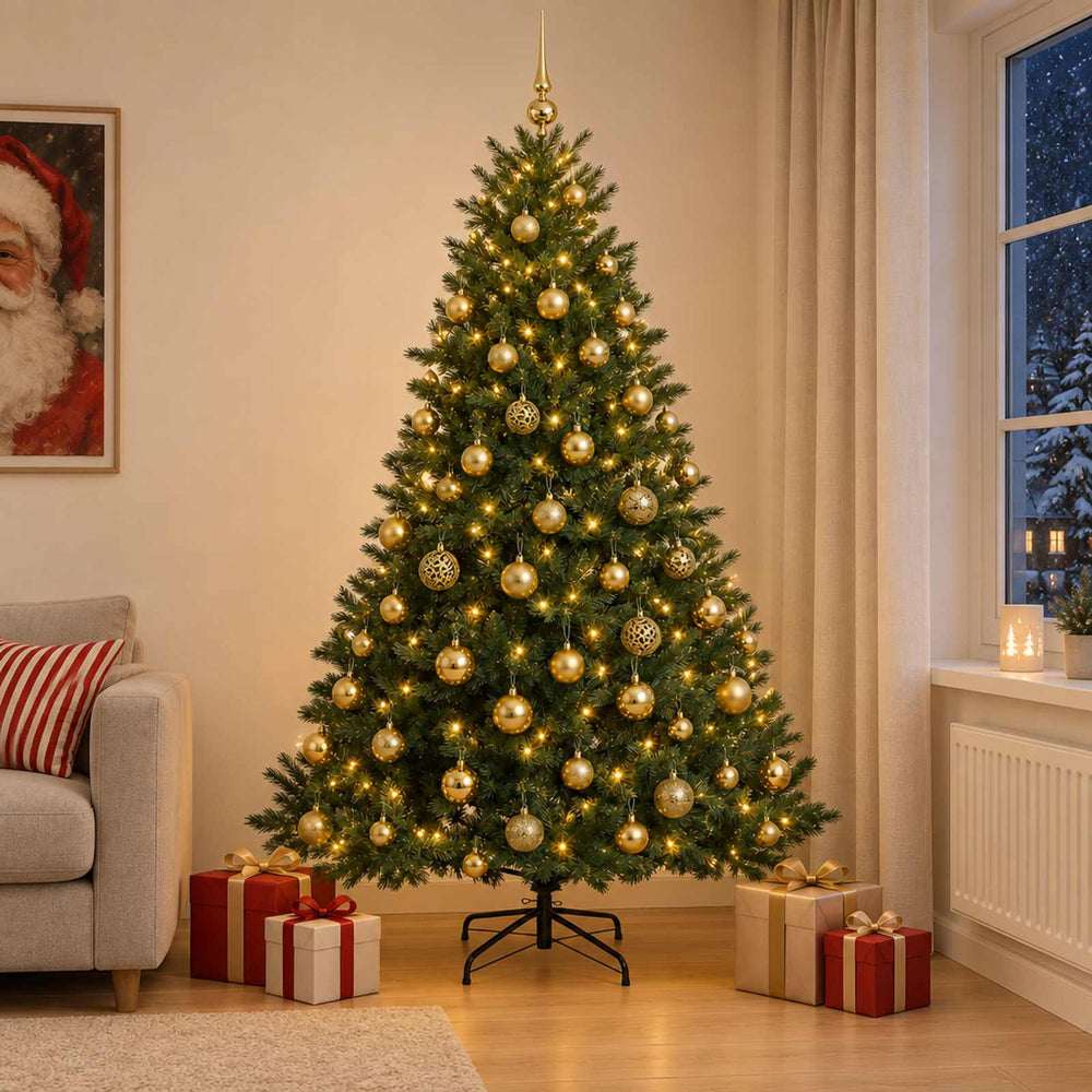 vidaXL Artificial Christmas Tree with Bauble 240 cm 300 LEDs