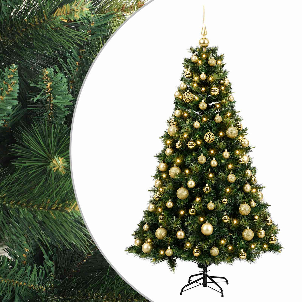 vidaXL Artificial Christmas Tree with Bauble 240 cm 300 LEDs 2