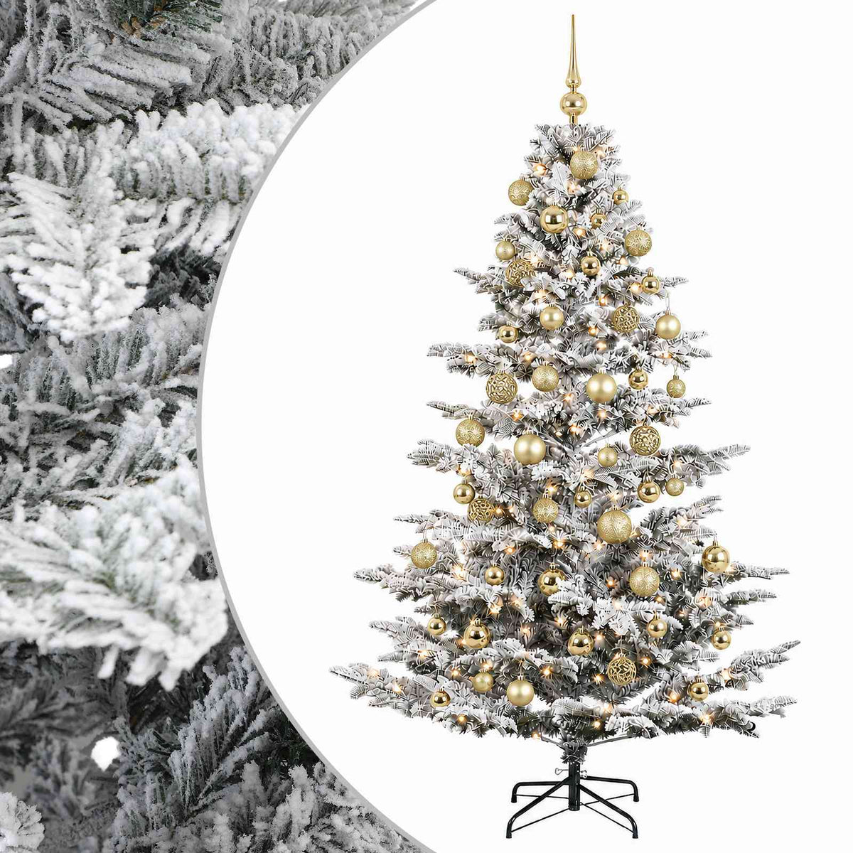 vidaXL Artificial Christmas Tree with Bauble 240 cm 300 LEDs 2