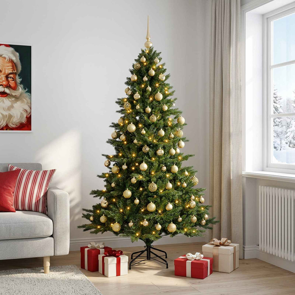 vidaXL Artificial Christmas Tree with Bauble 240 cm 300 LEDs