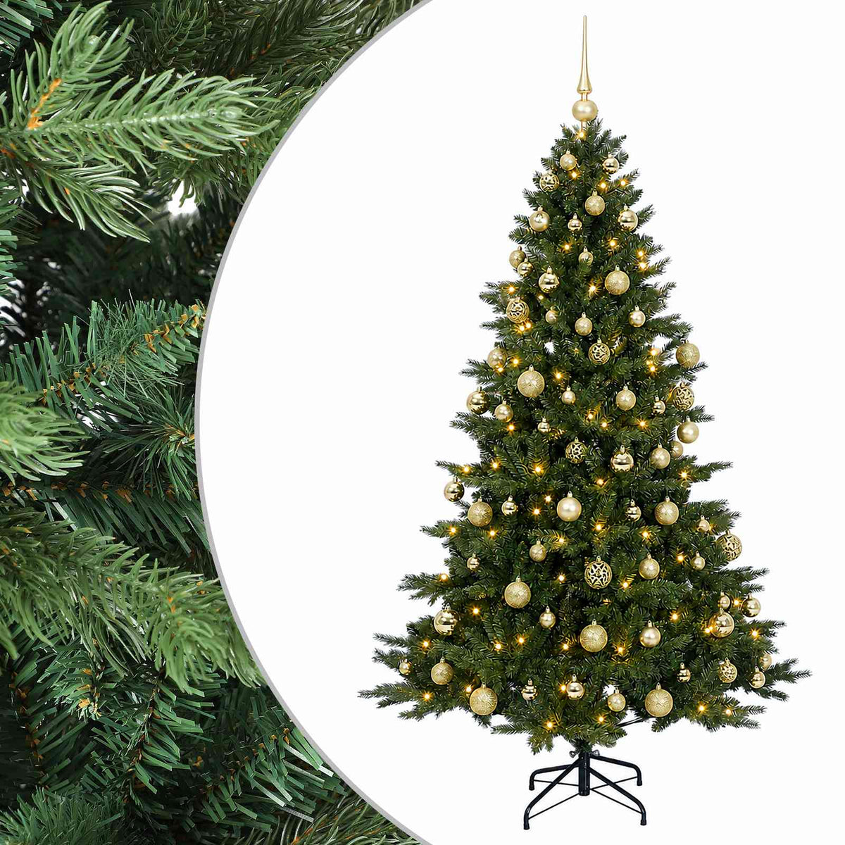 vidaXL Artificial Christmas Tree with Bauble 240 cm 300 LEDs 2