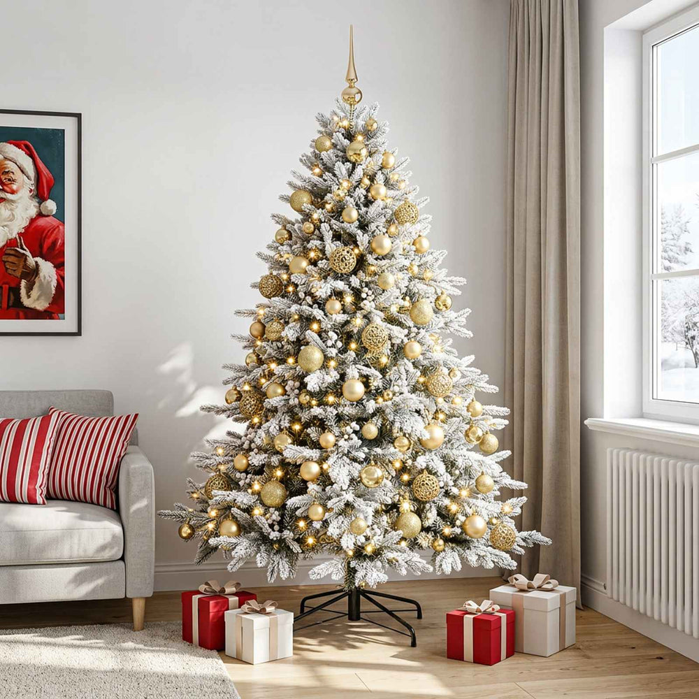vidaXL Artificial Christmas Tree with Bauble 210 cm 300 LEDs