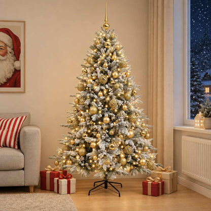 vidaXL Artificial Christmas Tree with Bauble 210 cm 300 LEDs 3