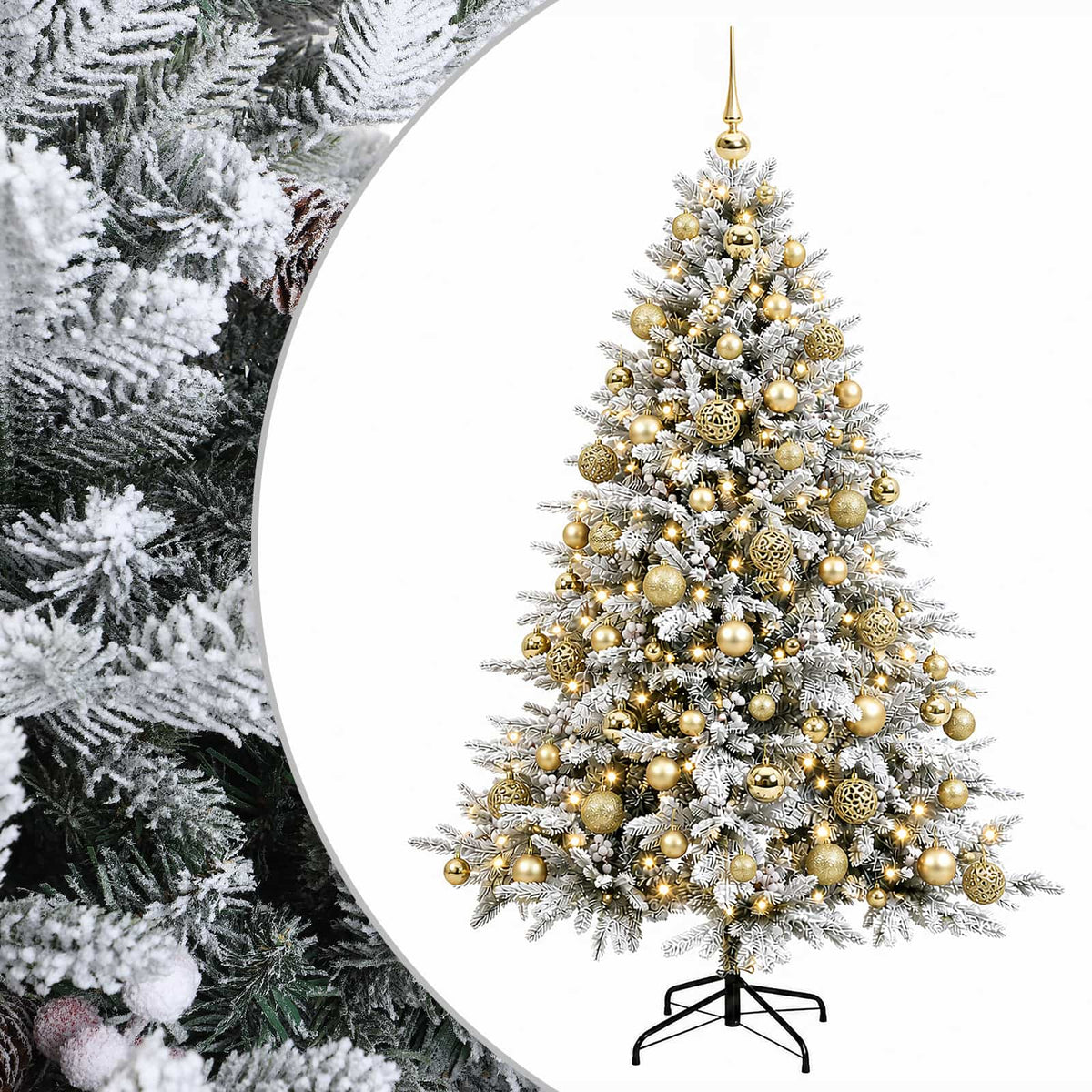 vidaXL Artificial Christmas Tree with Bauble 180 cm 300 LEDs 2