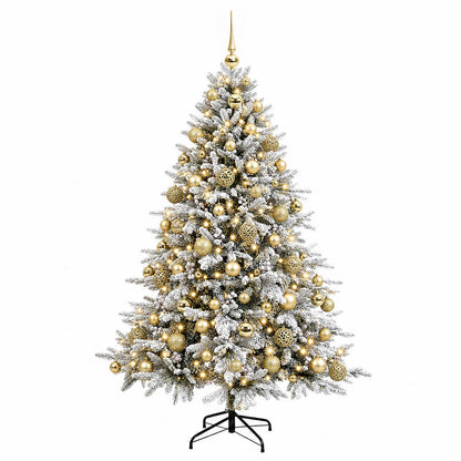 vidaXL Artificial Christmas Tree with Bauble 210 cm 300 LEDs 4