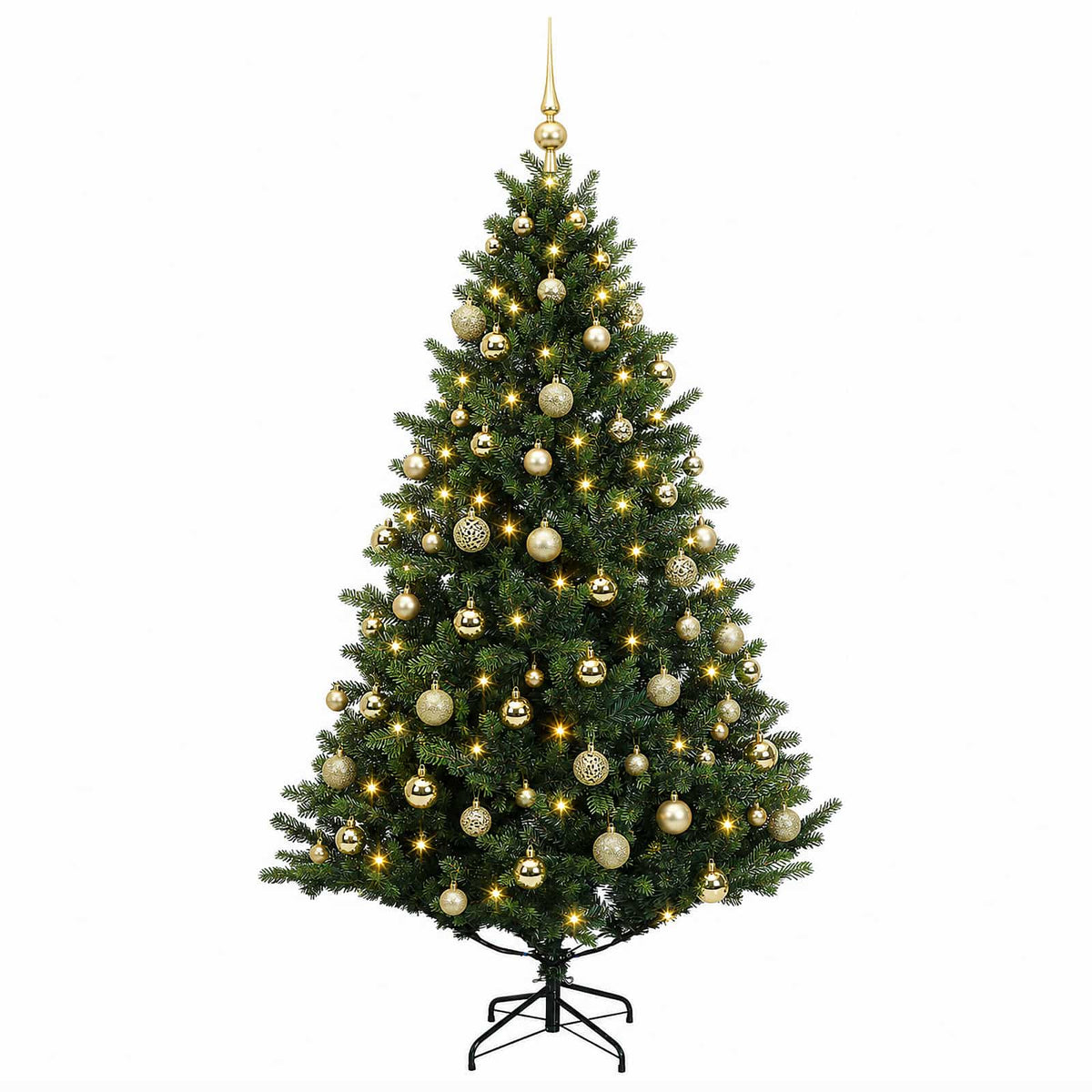 vidaXL Artificial Christmas Tree with Bauble 180 cm 300 LEDs 4