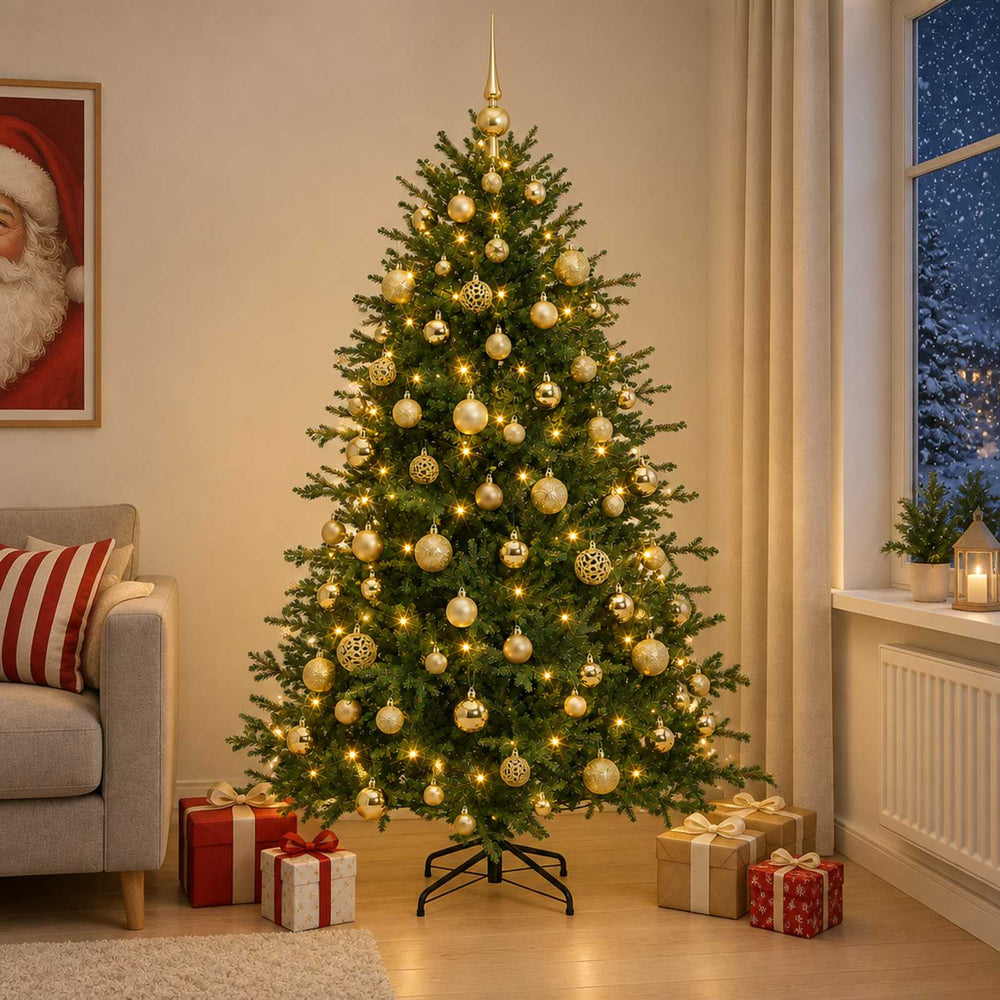 vidaXL Artificial Christmas Tree with Bauble 240 cm 300 LEDs