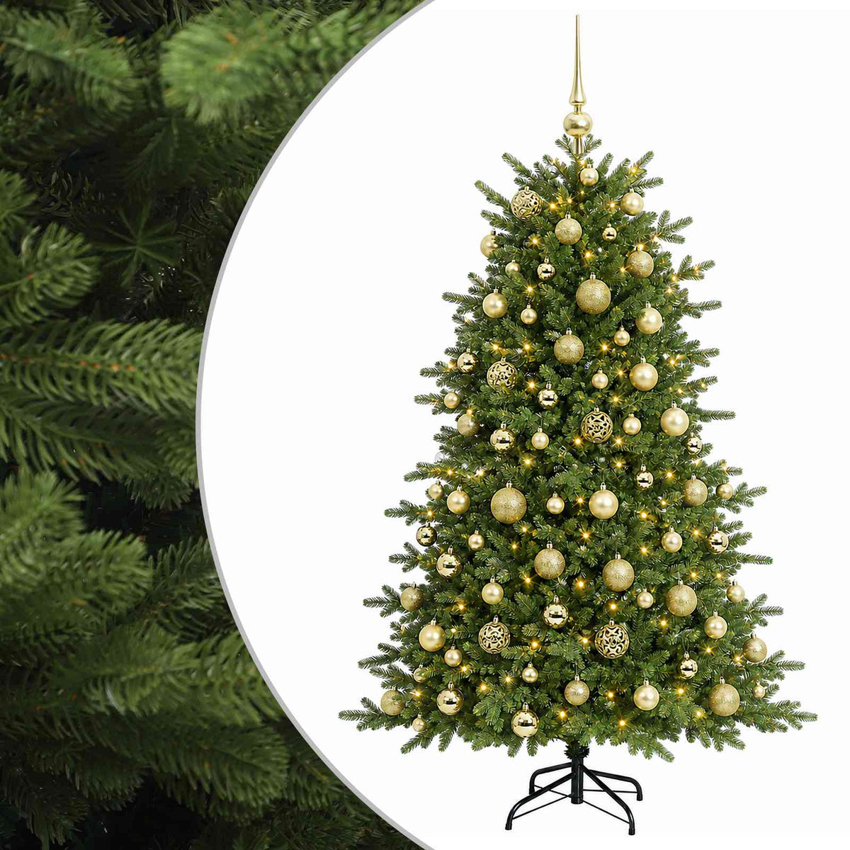 vidaXL Artificial Christmas Tree with Bauble 180 cm 300 LEDs 2