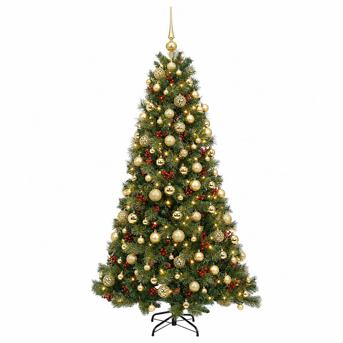 vidaXL Artificial Christmas Tree with Bauble 240 cm 300 LEDs 4