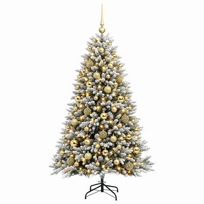 vidaXL Artificial Christmas Tree with Bauble 210 cm 300 LEDs 4