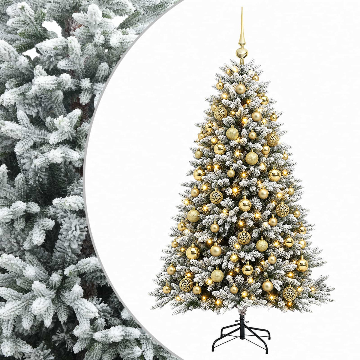 vidaXL Artificial Christmas Tree with Bauble 240 cm 300 LEDs 2