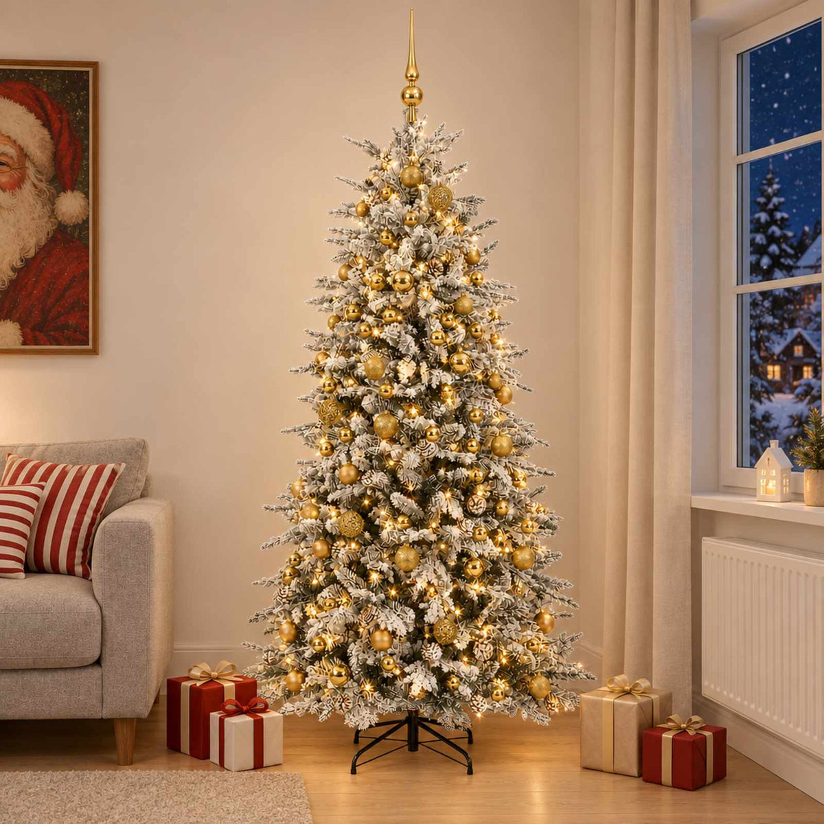 vidaXL Artificial Christmas Tree with Bauble 180 cm 300 LEDs 3
