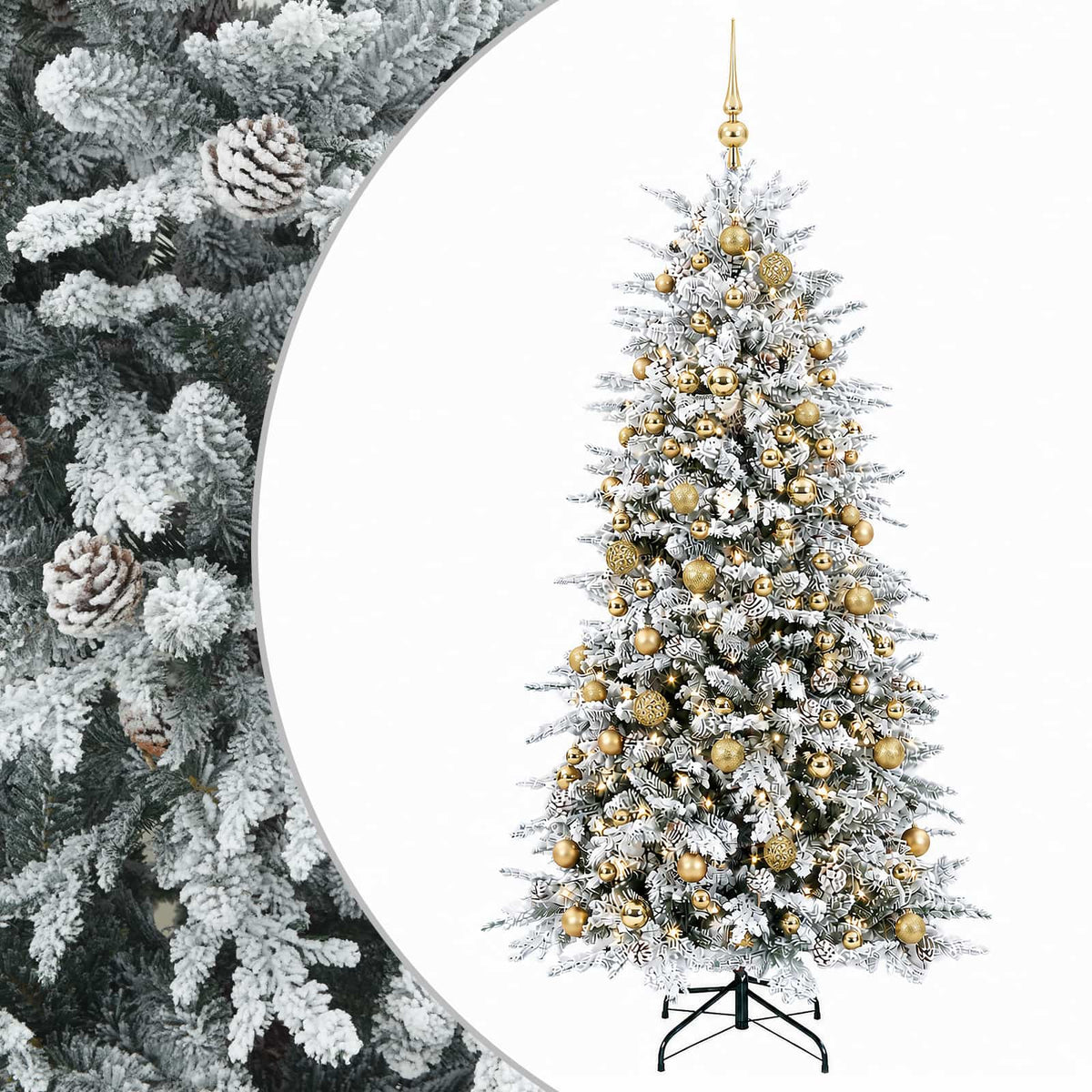 vidaXL Artificial Christmas Tree with Bauble 180 cm 300 LEDs 2