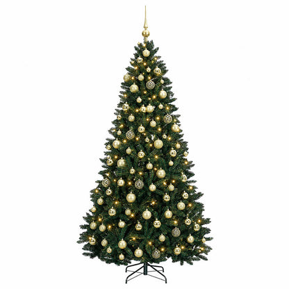 vidaXL Artificial Christmas Tree Dark Green with Bauble 180 cm 4