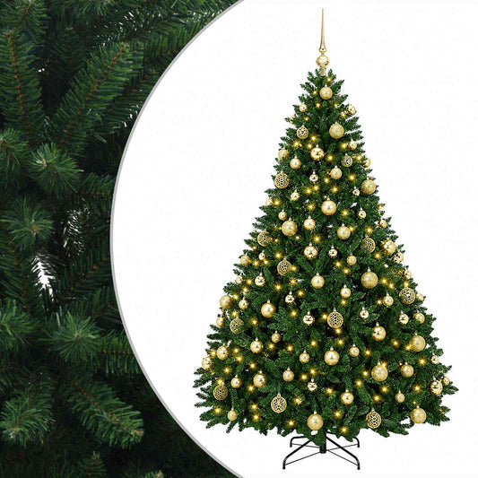 vidaXL Artificial Christmas Tree Mid-green with Bauble 180 cm 300 LEDs 2