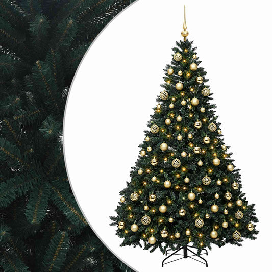 vidaXL Artificial Christmas Tree Dark Green with Bauble 240 cm 2