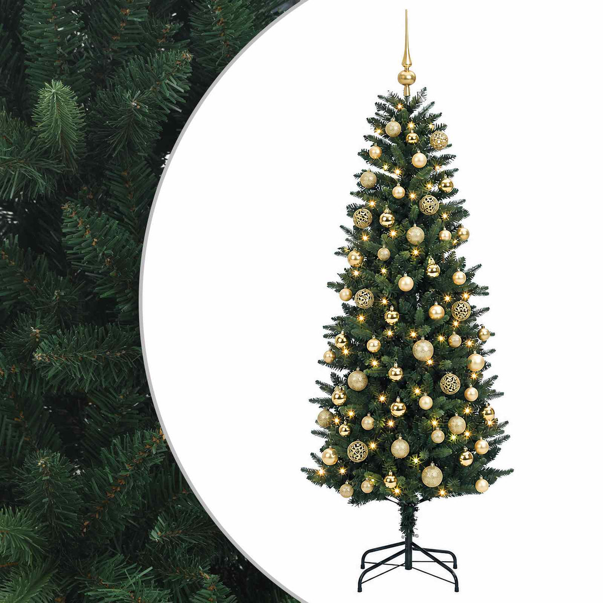 vidaXL Artificial Christmas Tree with Bauble 240 cm 300 LEDs 2
