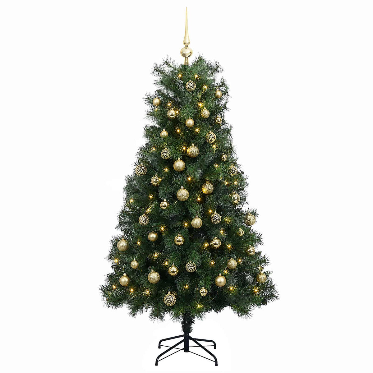 vidaXL Artificial Hinged Christmas Tree with Baubles 180 cm 300 LEDs 4