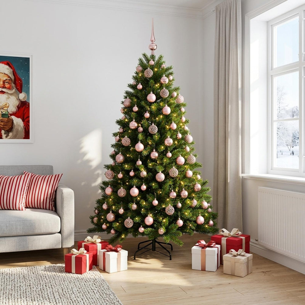 vidaXL Artificial Christmas Tree with Bauble 210 cm 300 LEDs