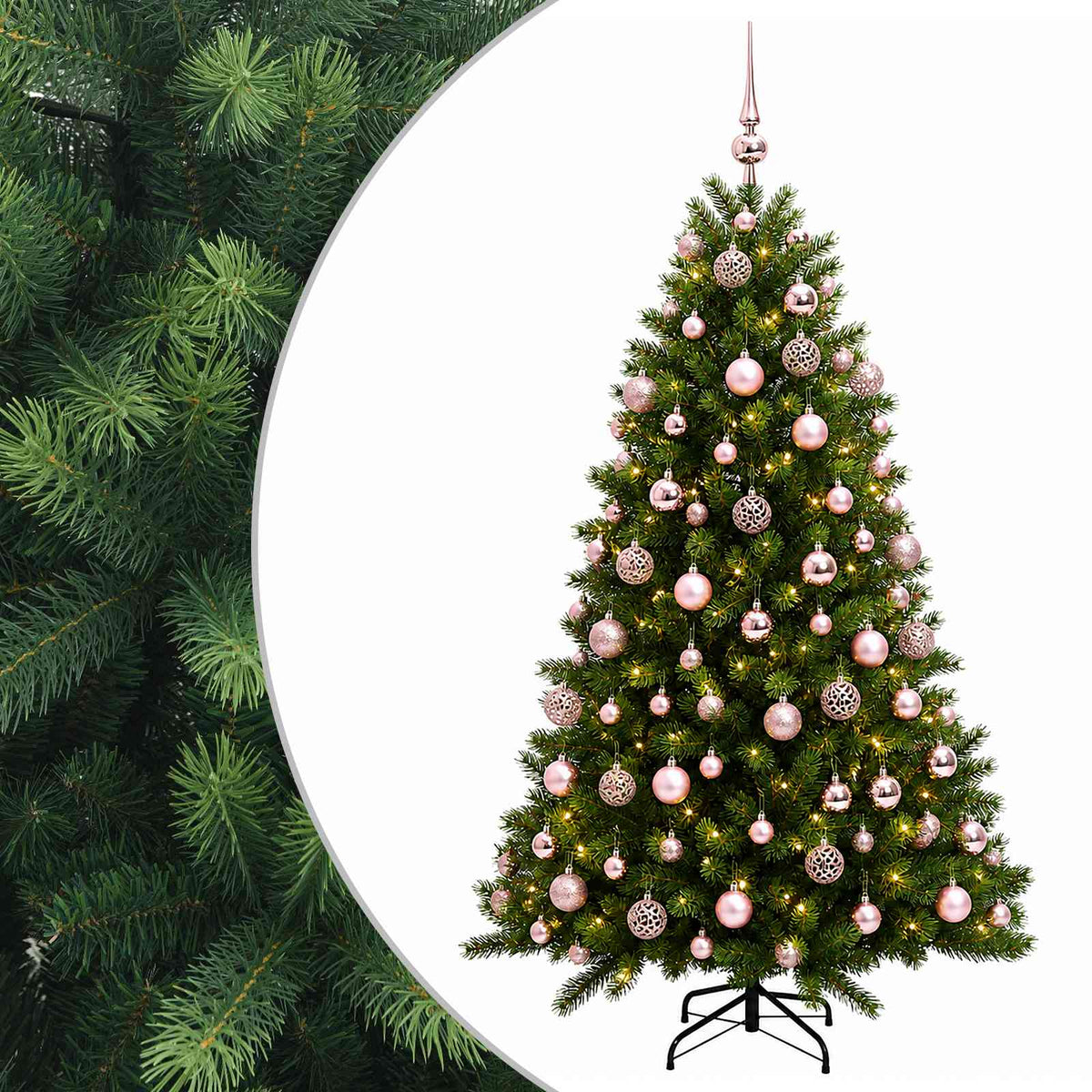 vidaXL Artificial Christmas Tree with Bauble 210 cm 300 LEDs 2