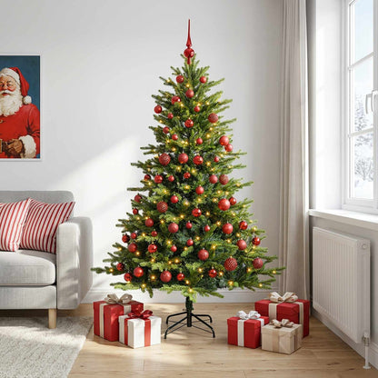 vidaXL Artificial Christmas Tree with Bauble 180 cm 300 LEDs 1