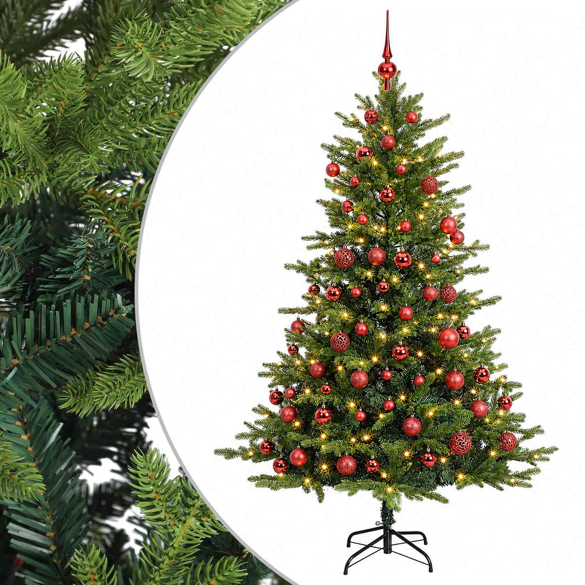 vidaXL Artificial Christmas Tree with Bauble 210 cm 300 LEDs 2